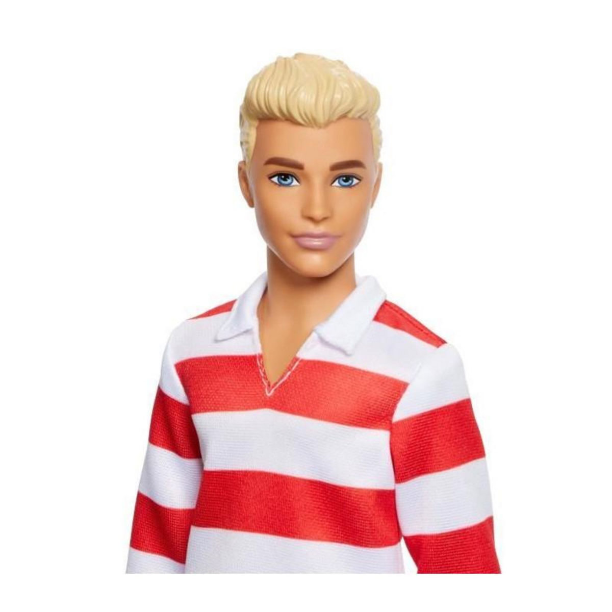 BARBIE Barbie - Poupée Ken Fashionistas avec haut a rayures rouges et short - Barbie - HYV01