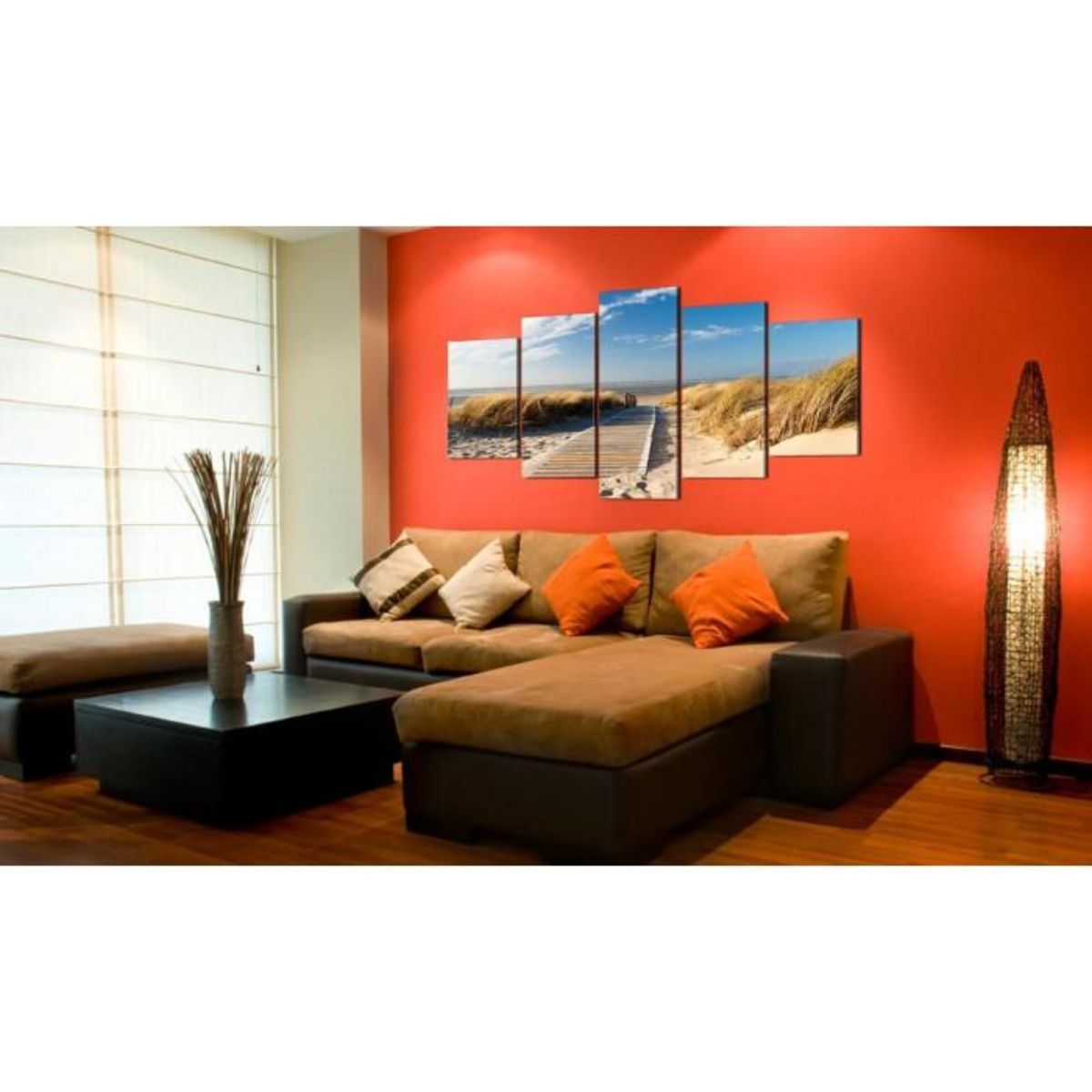 Paris Prix Tableau Imprimé 5 Panneaux  Plage Non Surveillée