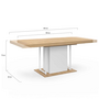 Voir la diapositive 5 : ID MARKET Table à manger extensible rectangle UGO 6-10 personnes bois façon hêtre et blanc 160-200 cm