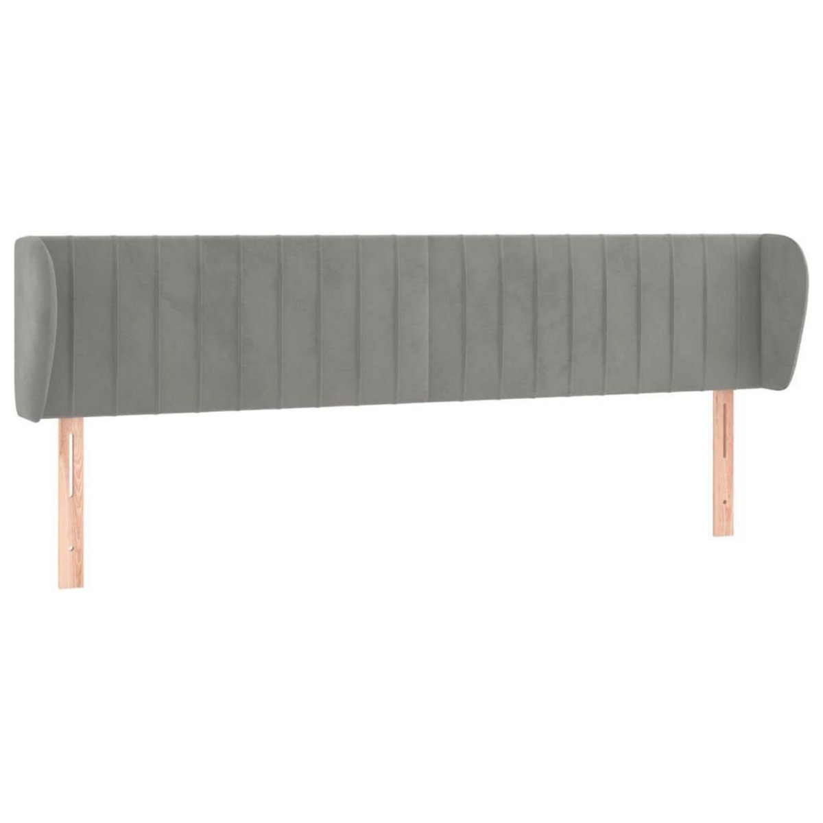 VIDAXL Tete de lit avec oreilles Gris clair 203x23x78/88 cm Velours