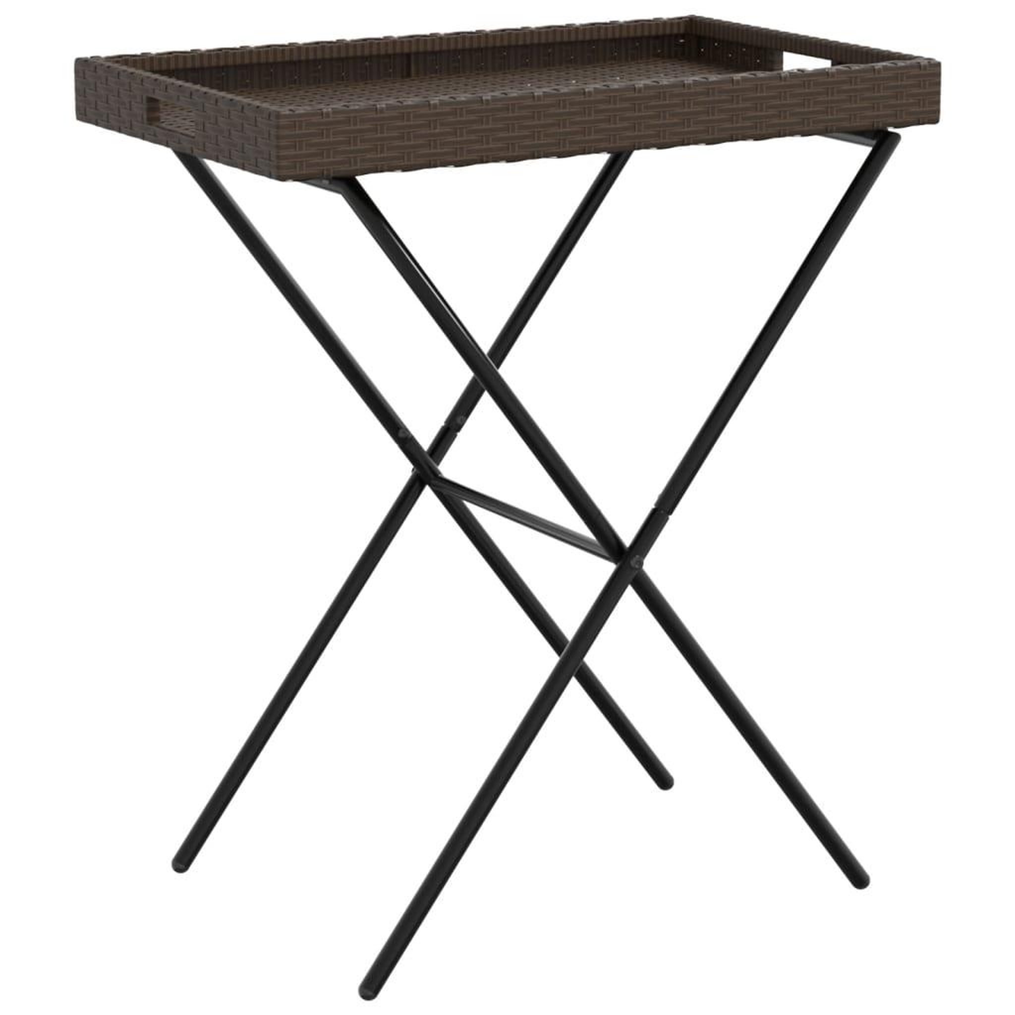 Voir la diapositive 2 : VIDAXL Table a plateau pliable marron 65x40x75 cm resine tressee