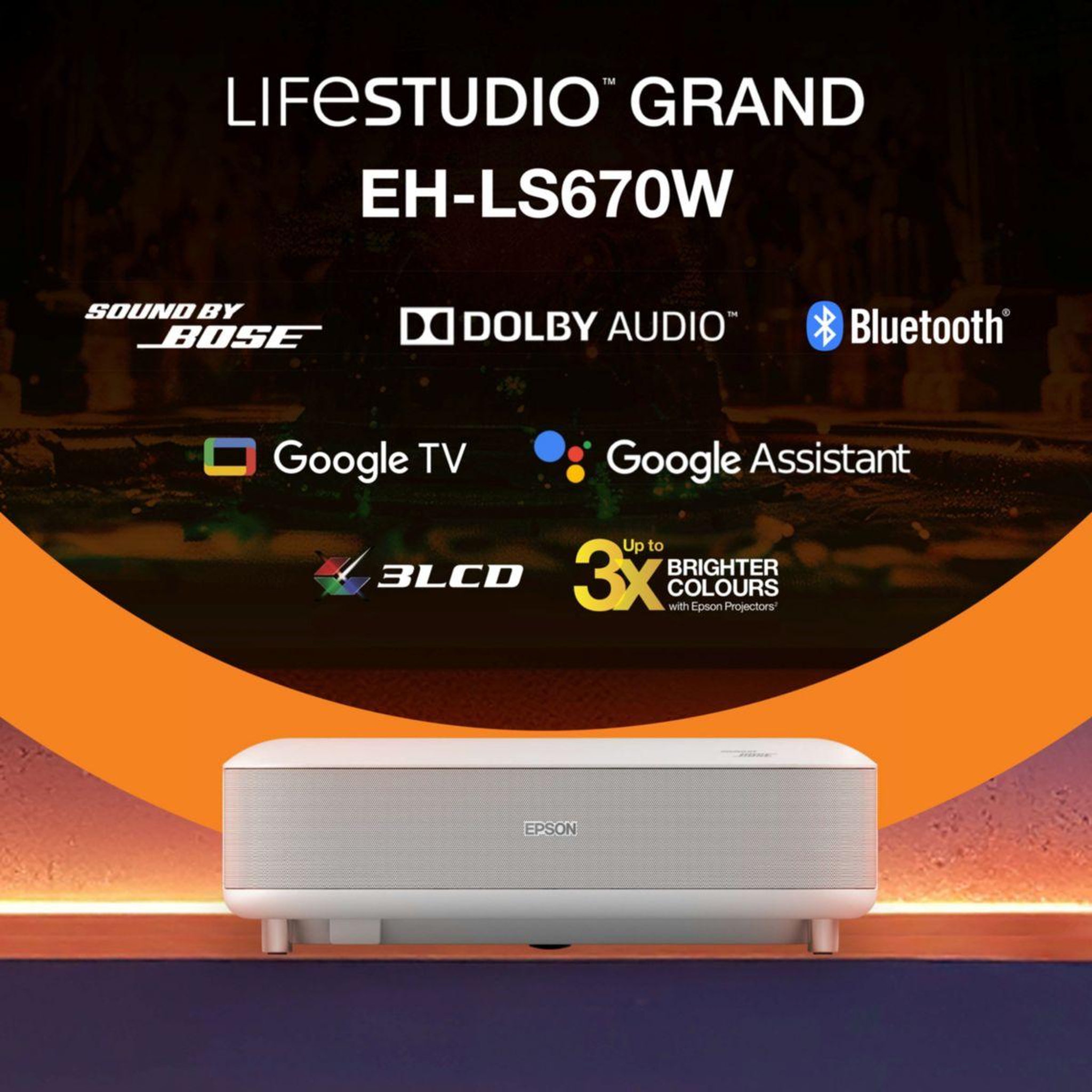 Voir la diapositive 3 : Epson Vidéoprojecteur home cinéma eh-ls670w 2025 4k pro uhd, google tv