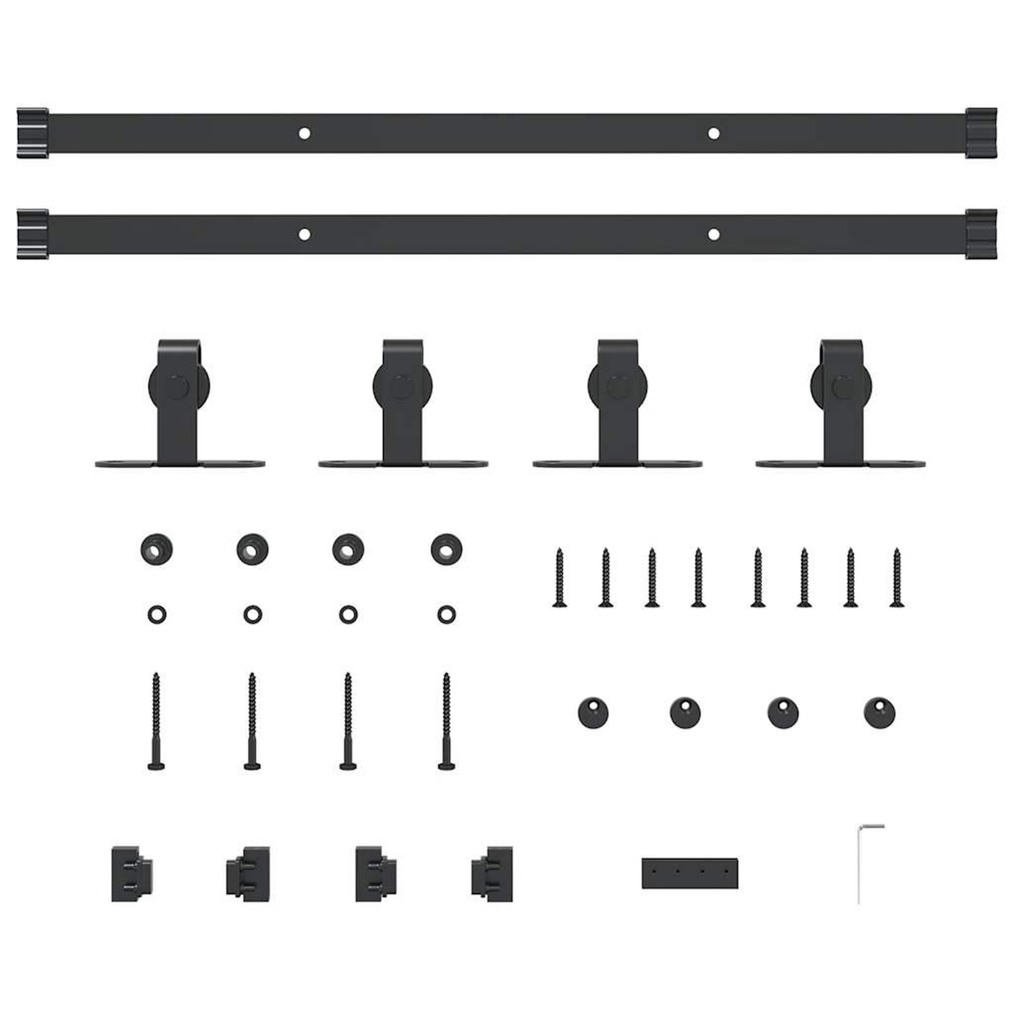 Voir la diapositive 4 : VIDAXL Kit de porte d'armoire coulissante 122 cm acier au carbone