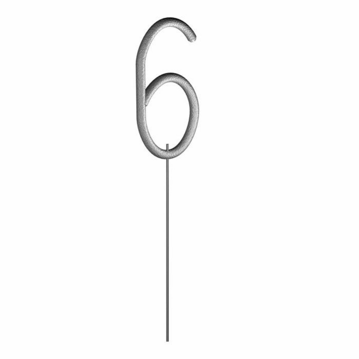 Paris Prix Cierge Magique  Chiffre 6  15cm Argent