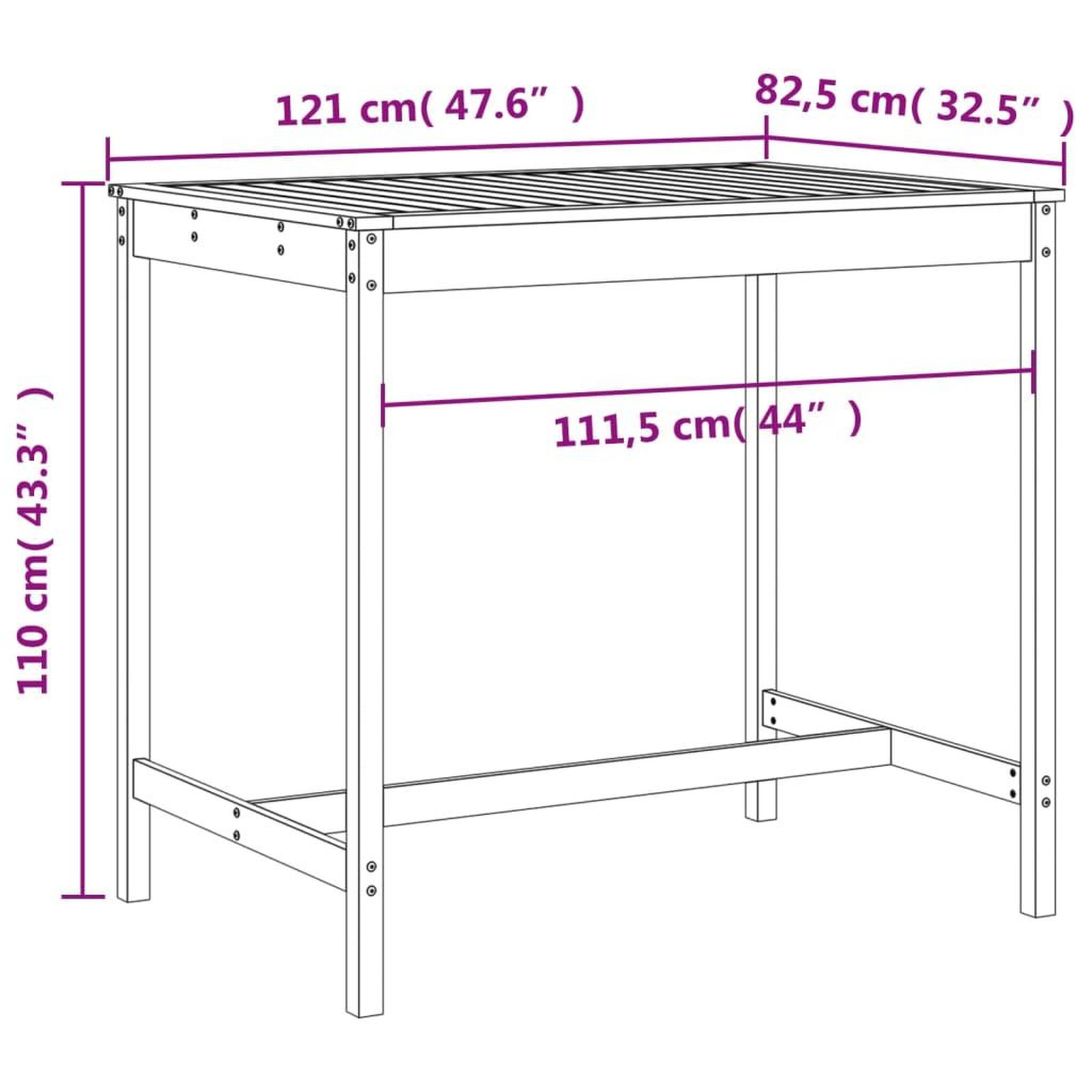 Voir la diapositive 6 : VIDAXL Ensemble de bar de jardin 5 pcs bois massif de Douglas
