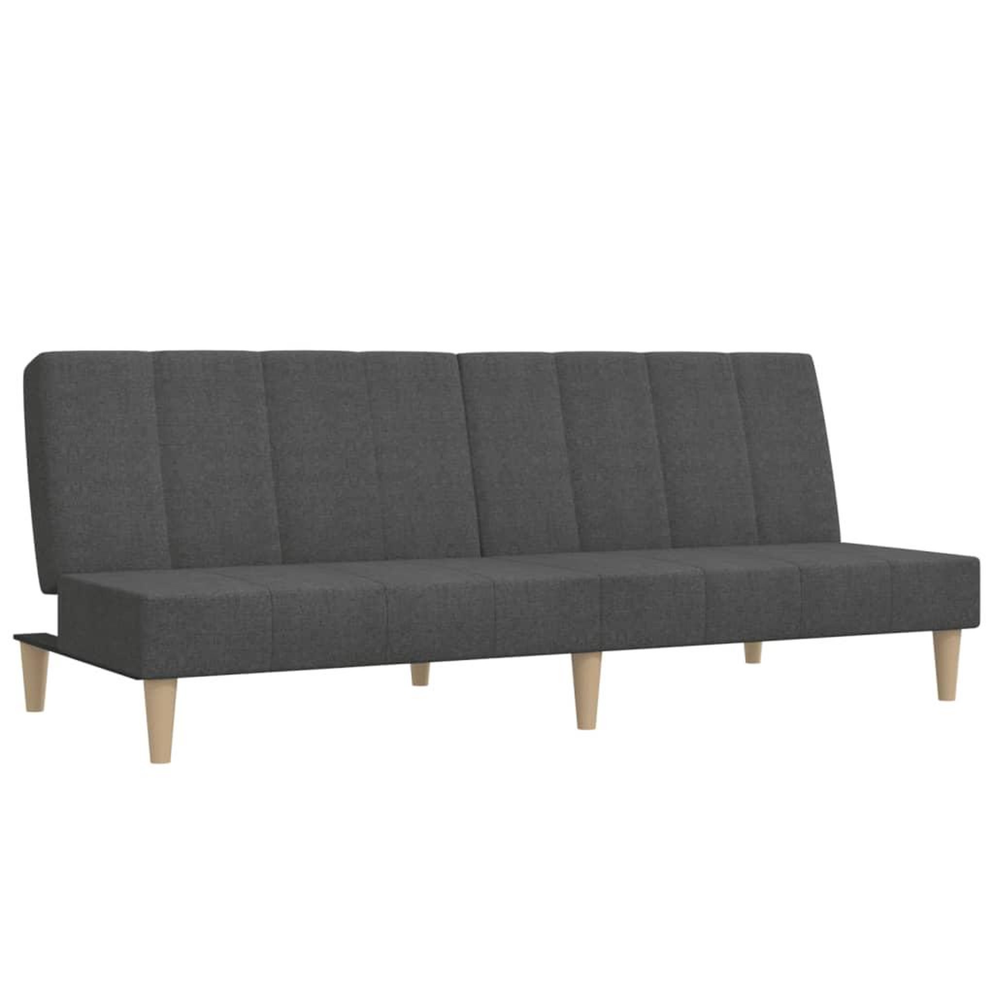 Voir la diapositive 2 : VIDAXL Canape-lit a 2 places gris fonce tissu