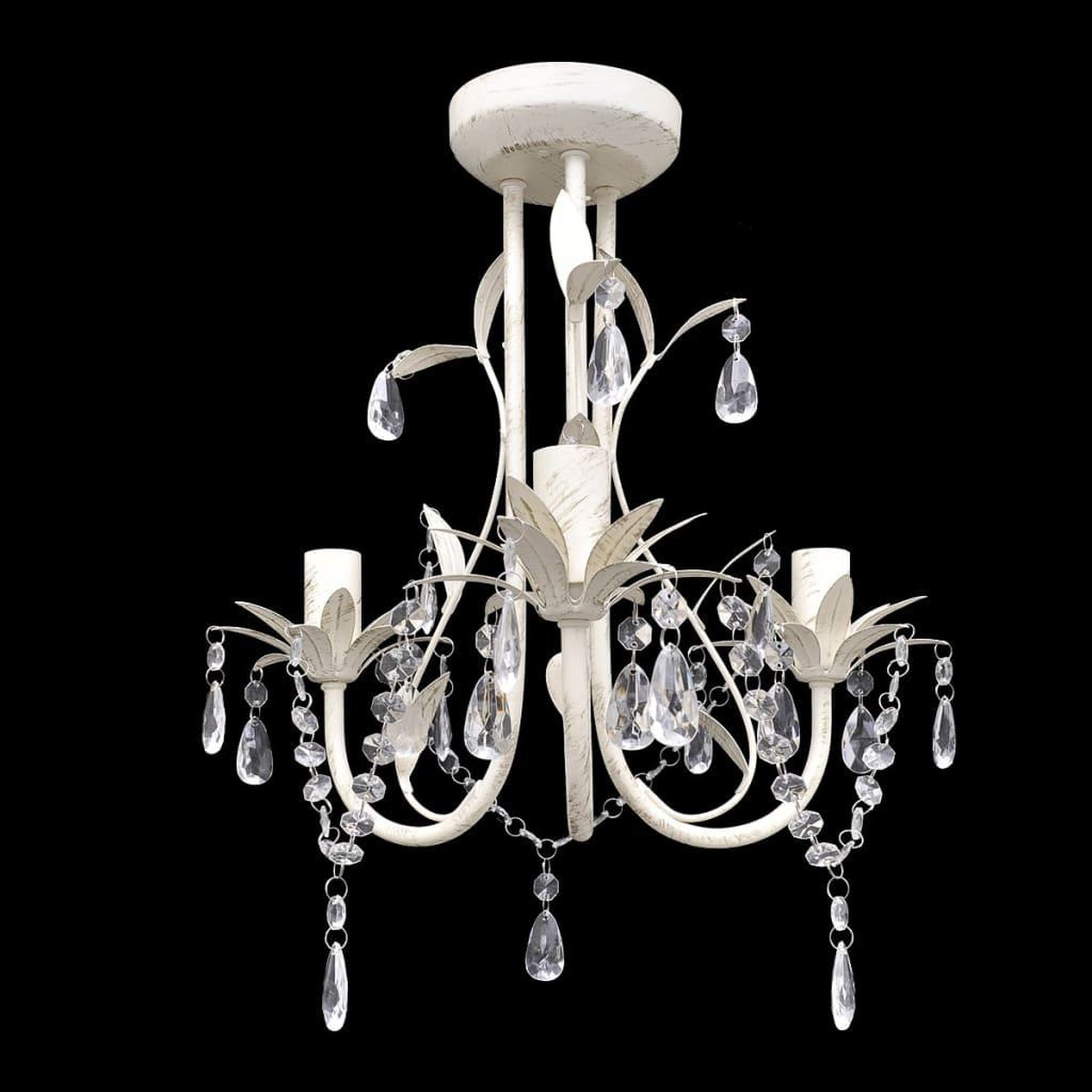 Voir la diapositive 3 : VIDAXL Lustres suspendus a cristaux 4 pcs Blanc elegant