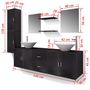 Voir la diapositive 6 : VIDAXL Meuble de salle de bain 11 pcs avec lavabo et robinet Noir
