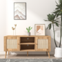 Voir la diapositive 2 : CONCEPT USINE Buffet avec portes effet cannage et 2 niches 120 cm CANGE