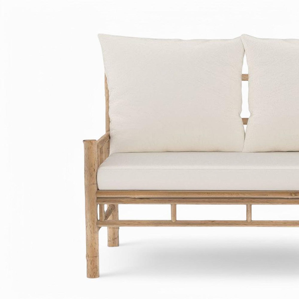 Rendez vous déco Salon de jardin blanc 5 personnes en bambou-Vadella