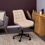 IDIMEX Chaise de bureau TALIA, fauteuil pivotant sans accoudoirs, siège à roulettes réglables en hauteur, revêtement en tissu beige