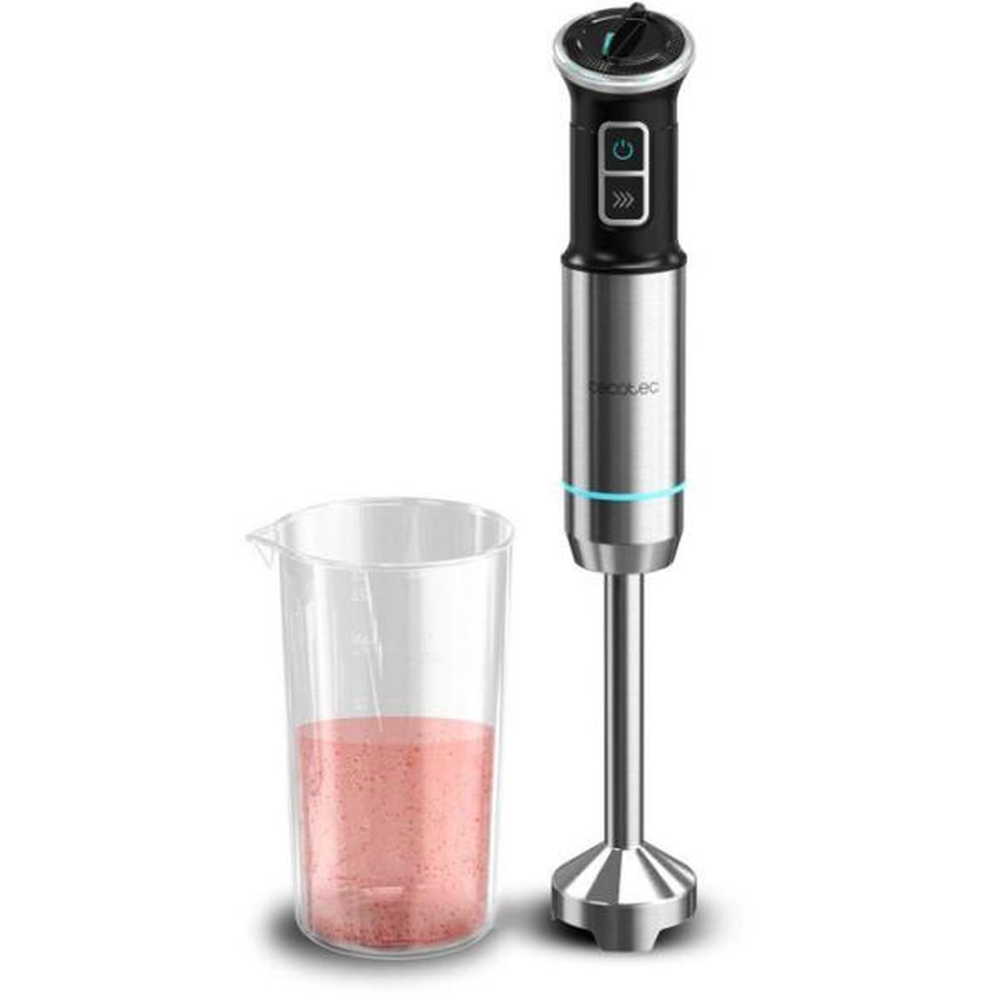 CECOTEC Mixeur Electrique  plongeant - CECOTEC - Power Neutron - 1100 W - Lame avec 4 feuilles - Verre 800 ml - Noir / Inox