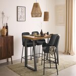 LISA DESIGN Salinas - lot de 2 chaises de bar - en velours côtelé - gris anthracite - h65 cm. Coloris disponibles : Gris