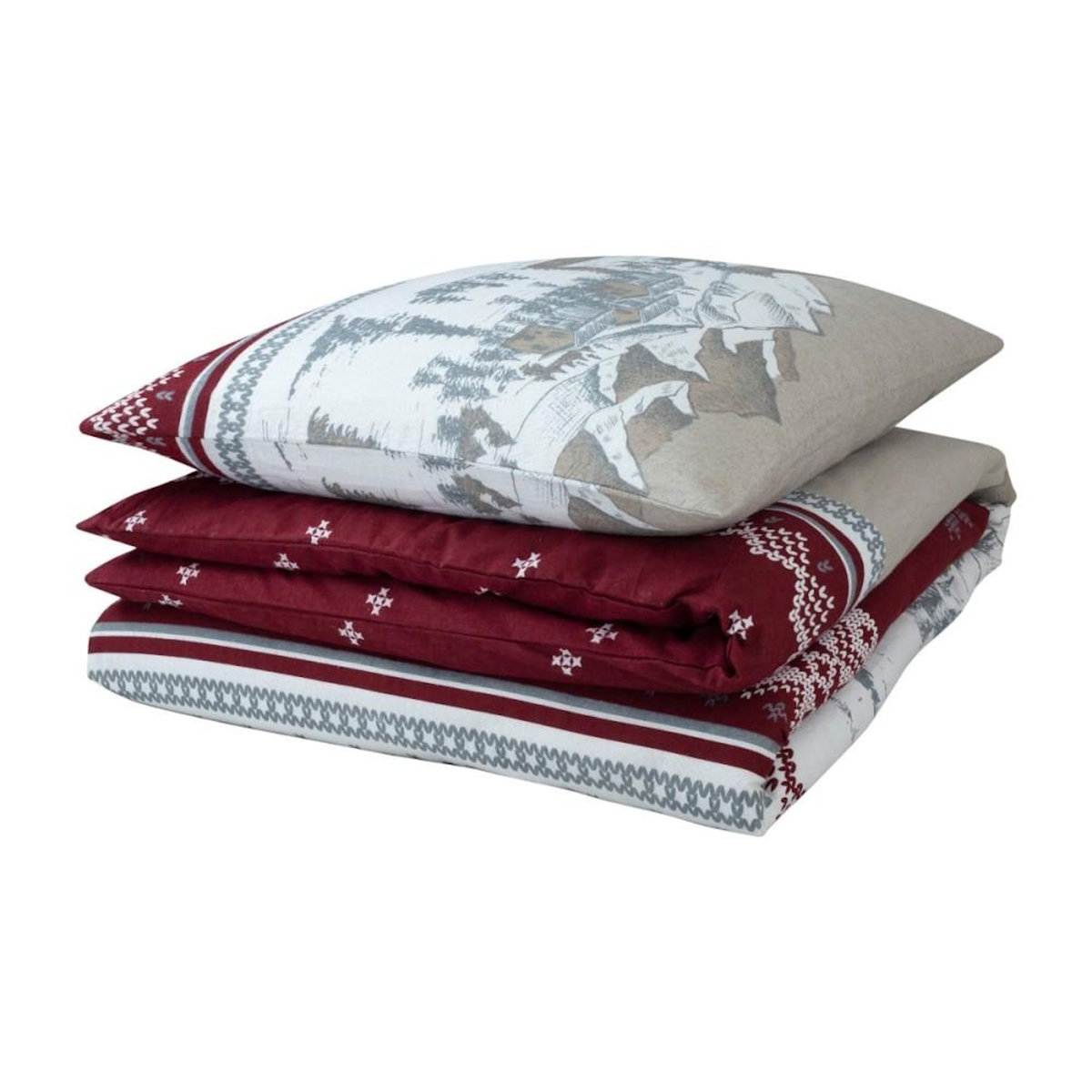 Dourev Housse de couette Flanelle 140x200 + 1 taie d'oreiller
