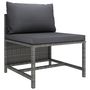 Voir la diapositive 4 : VIDAXL Canape de jardin a 3 places avec coussins Gris Resine tressee