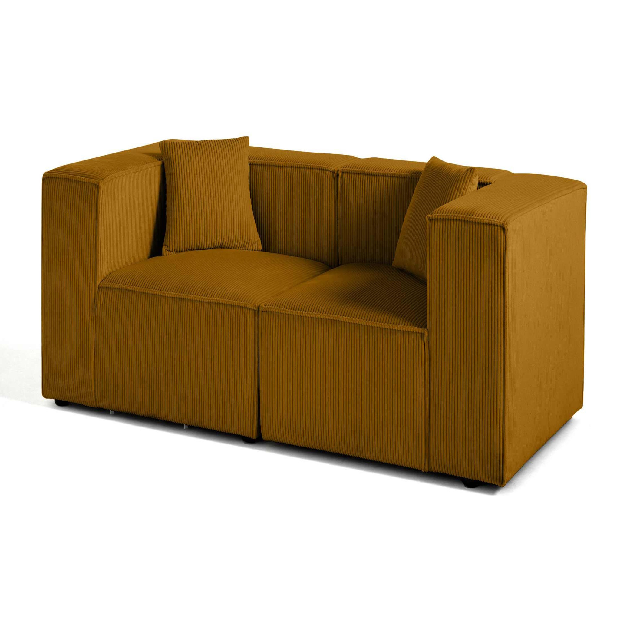 Voir la diapositive 4 : LISA DESIGN Arty - canapé modulable 2 places - en velours côtelé