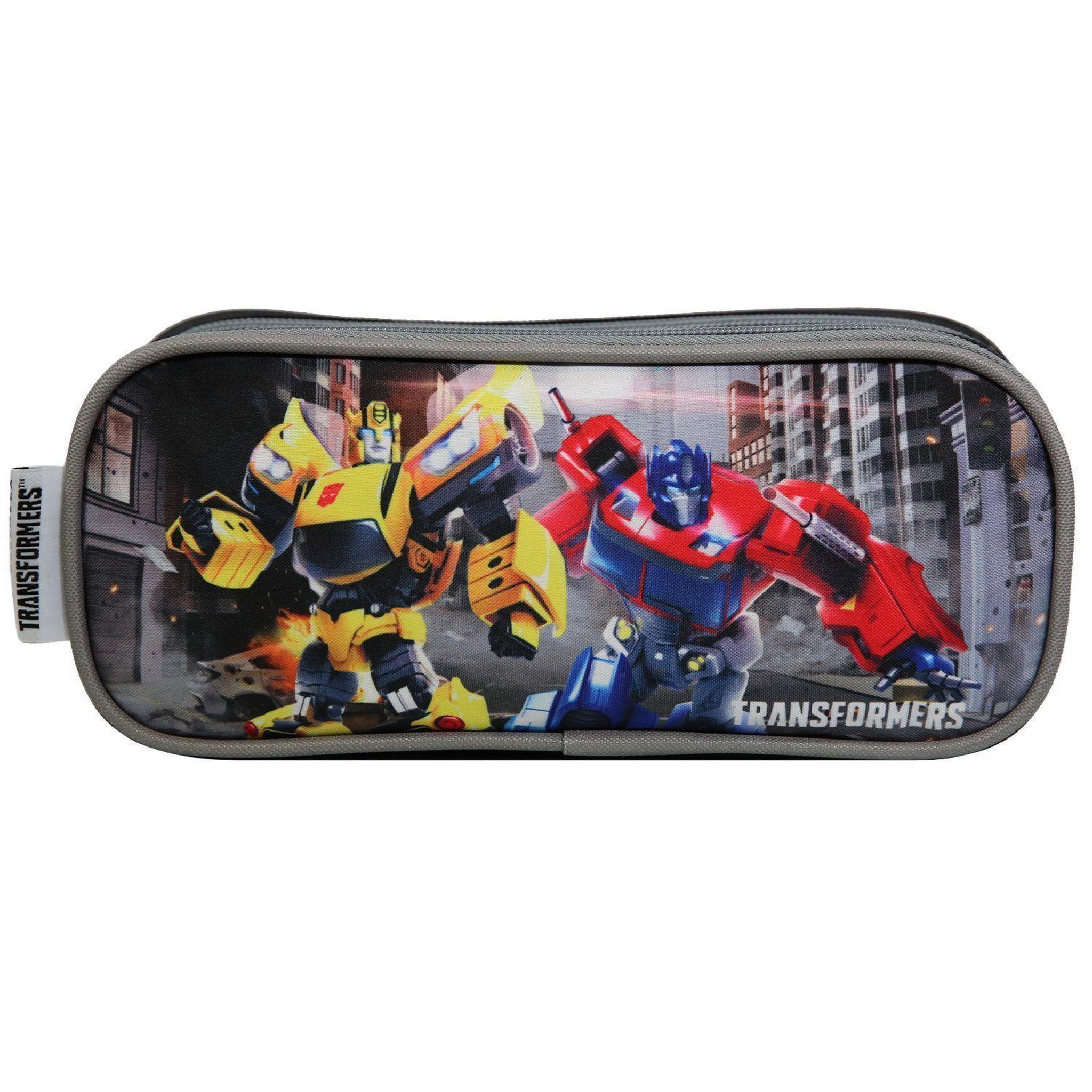Bagtrotter BAGTROTTER Trousse scolaire 2 compartiments Hasbro Transformers Grise