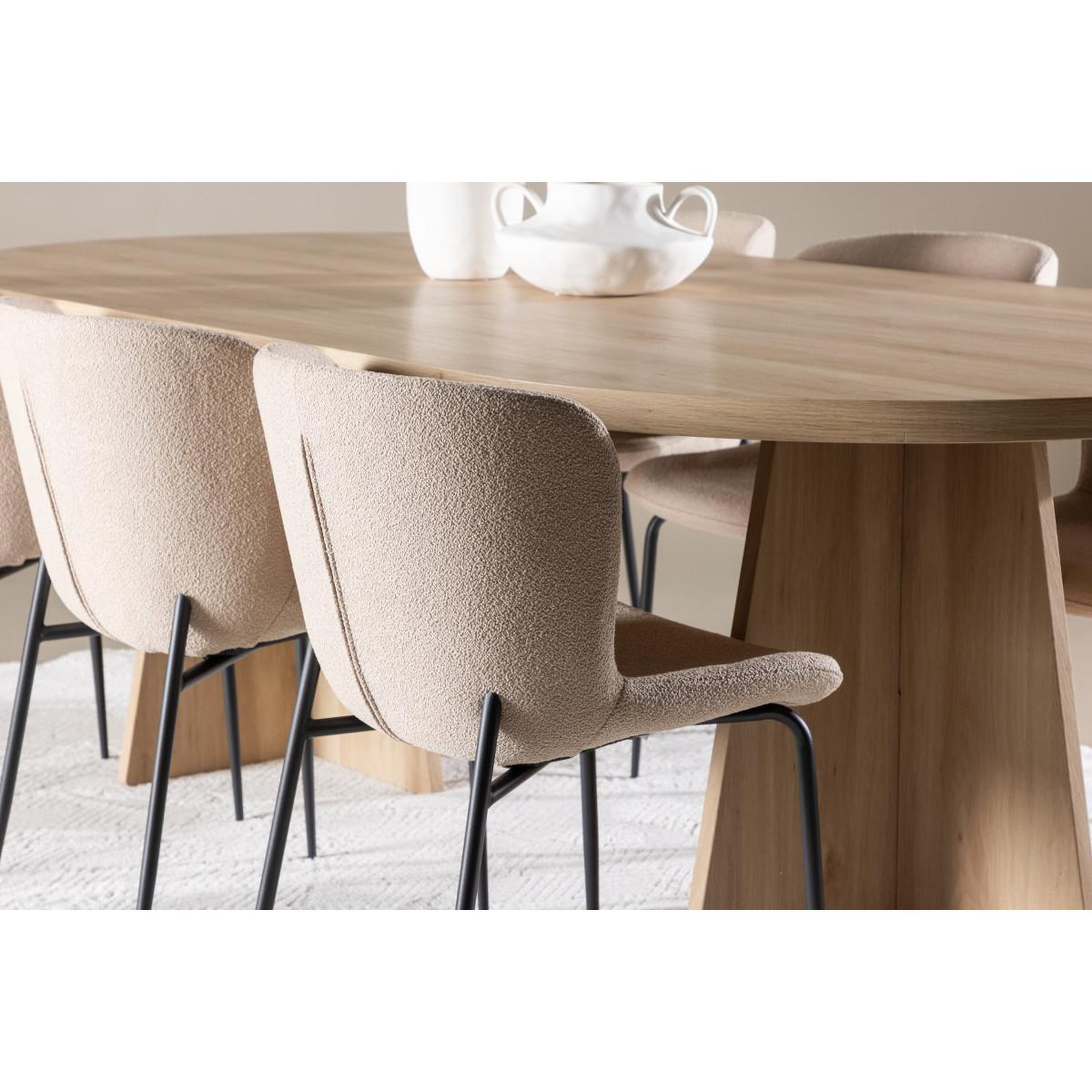 Voir la diapositive 6 : Paris Prix Ensemble table à manger & 6 chaises  bootcut & modesto  230cm naturel & beige