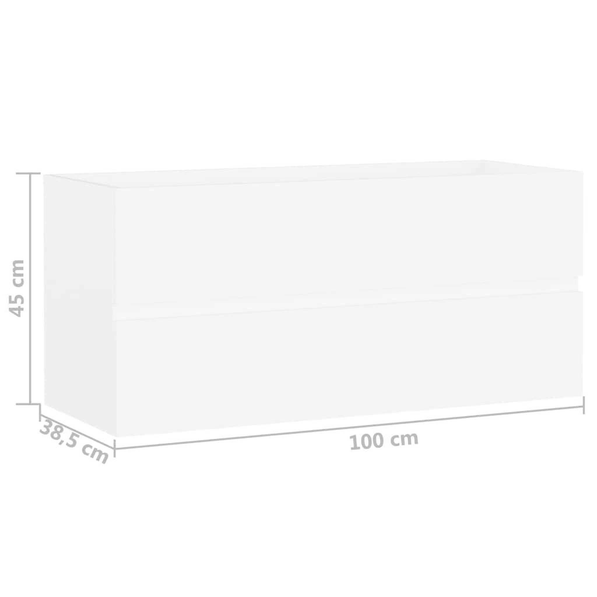 Voir la diapositive 6 : VIDAXL Armoire d'evier Blanc 100x38,5x45 cm Bois d'ingenierie