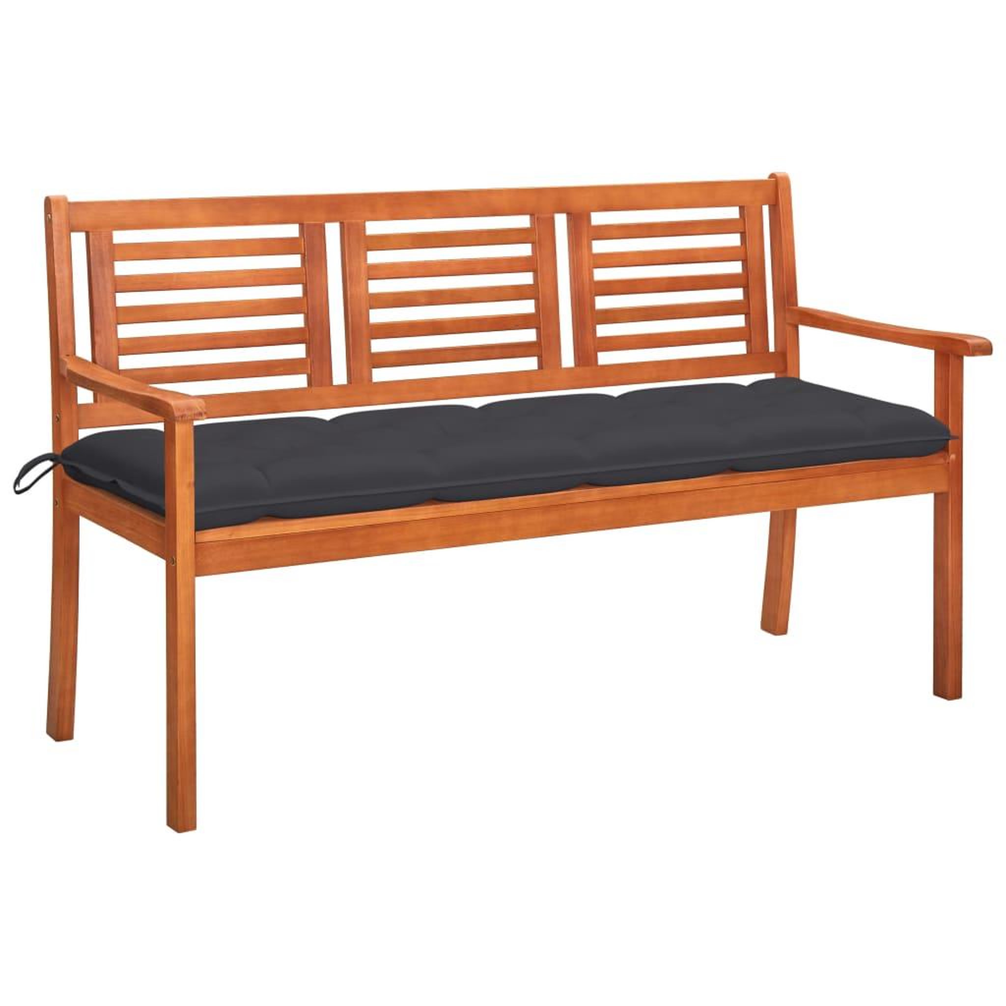 VIDAXL Banc de jardin 3 places avec coussin 150 cm Bois d'eucalyptus