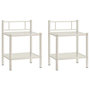 Voir la diapositive 2 : VIDAXL Tables de chevet 2 pcs Blanc et transparent Metal et verre