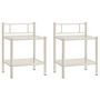 Voir la diapositive 2 : VIDAXL Tables de chevet 2 pcs Blanc et transparent Metal et verre