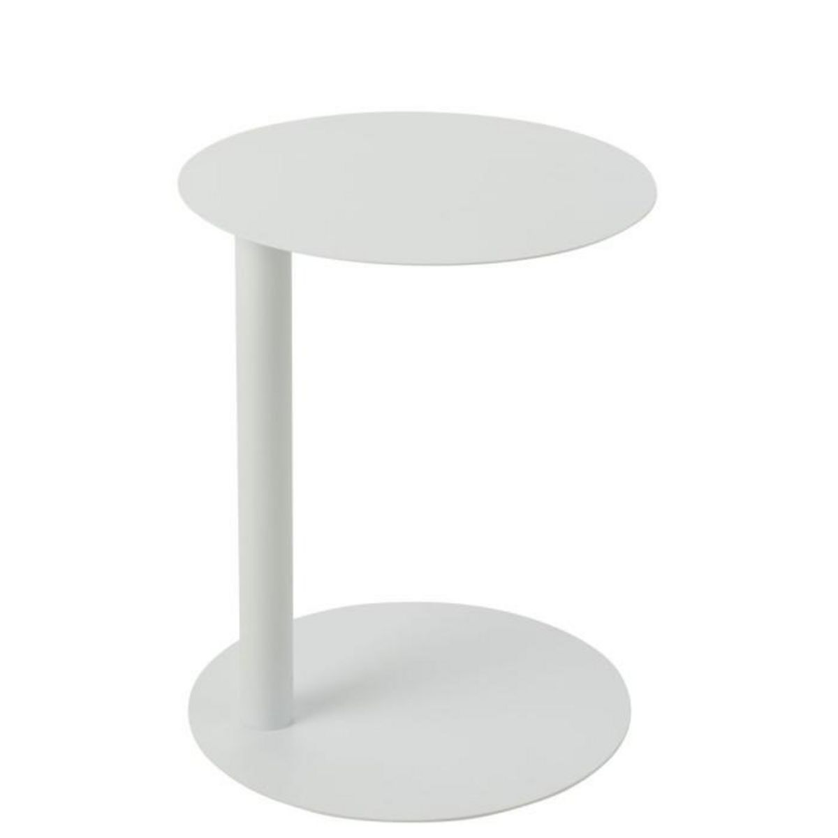 Paris Prix Table d'Appoint Ronde en Métal  Reva  50cm Blanc
