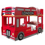 Lit superposé enfant en forme de bus 90 x 200 cm LONDRES