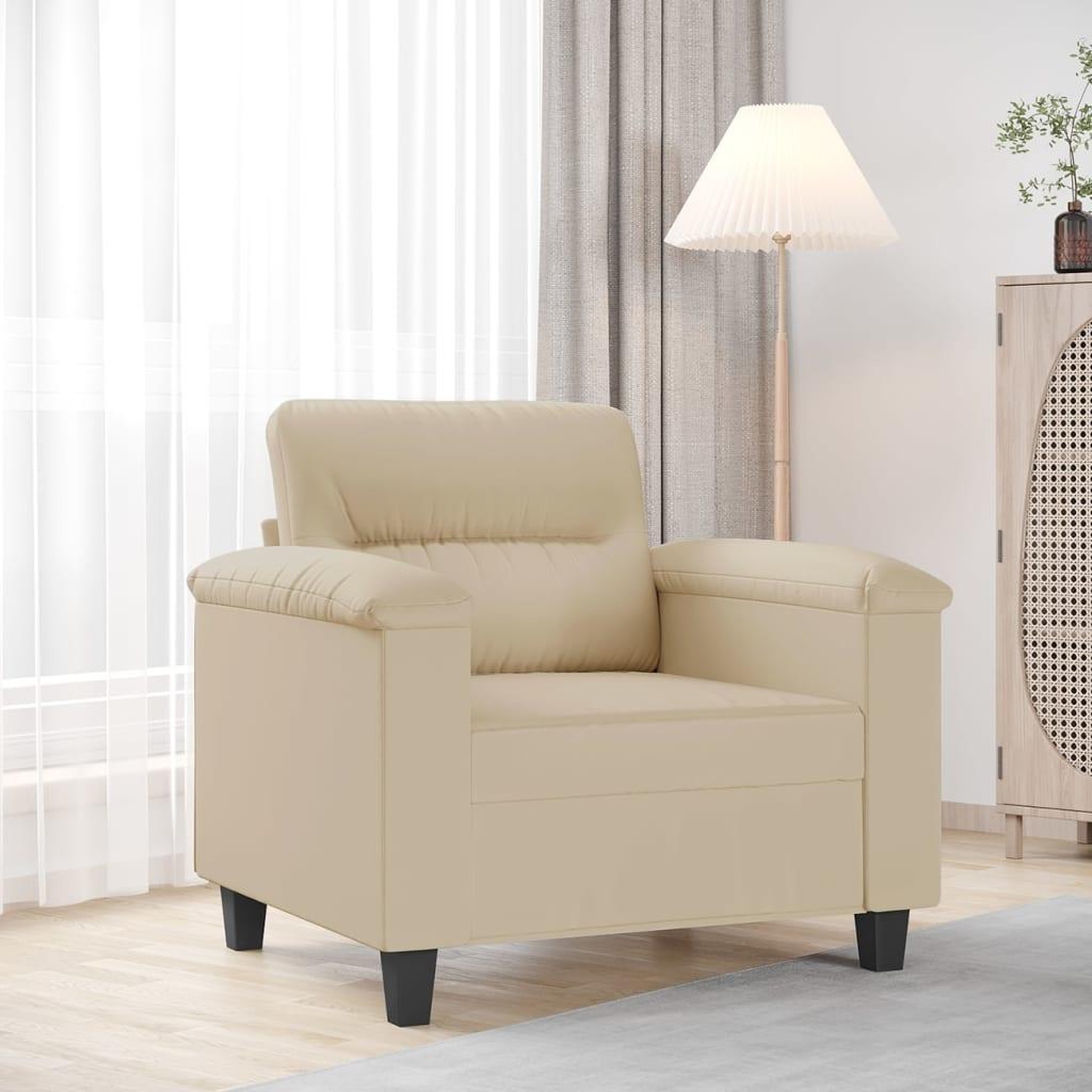 VIDAXL Chaise de canape creme 60 cm tissu microfibre