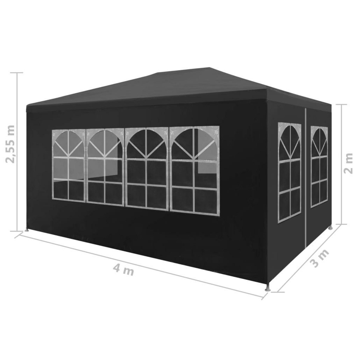 VIDAXL Tente de reception 3 x 4 m Anthracite