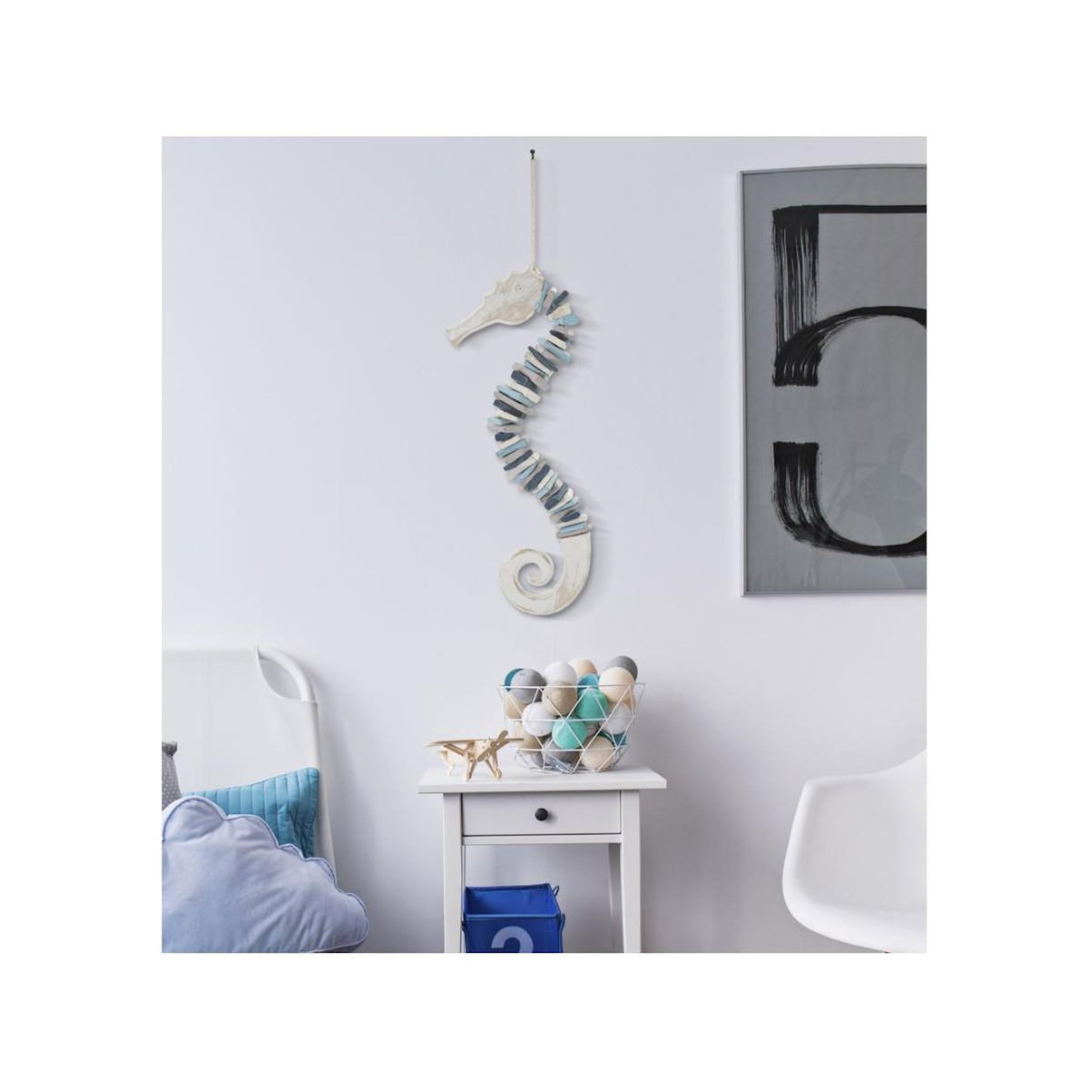 Paris Prix Décoration Murale en Bois  Hippocampe  55cm Multicolore