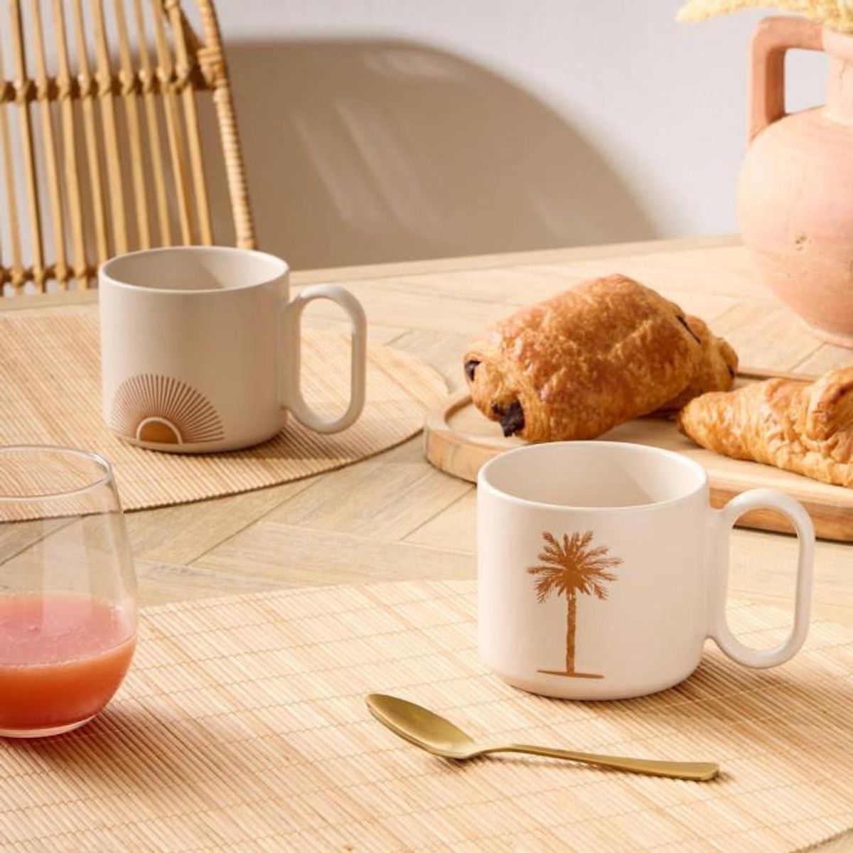 SECRET DE GOURMET Coffret 2 Mugs  Sunshine  36cl Beige