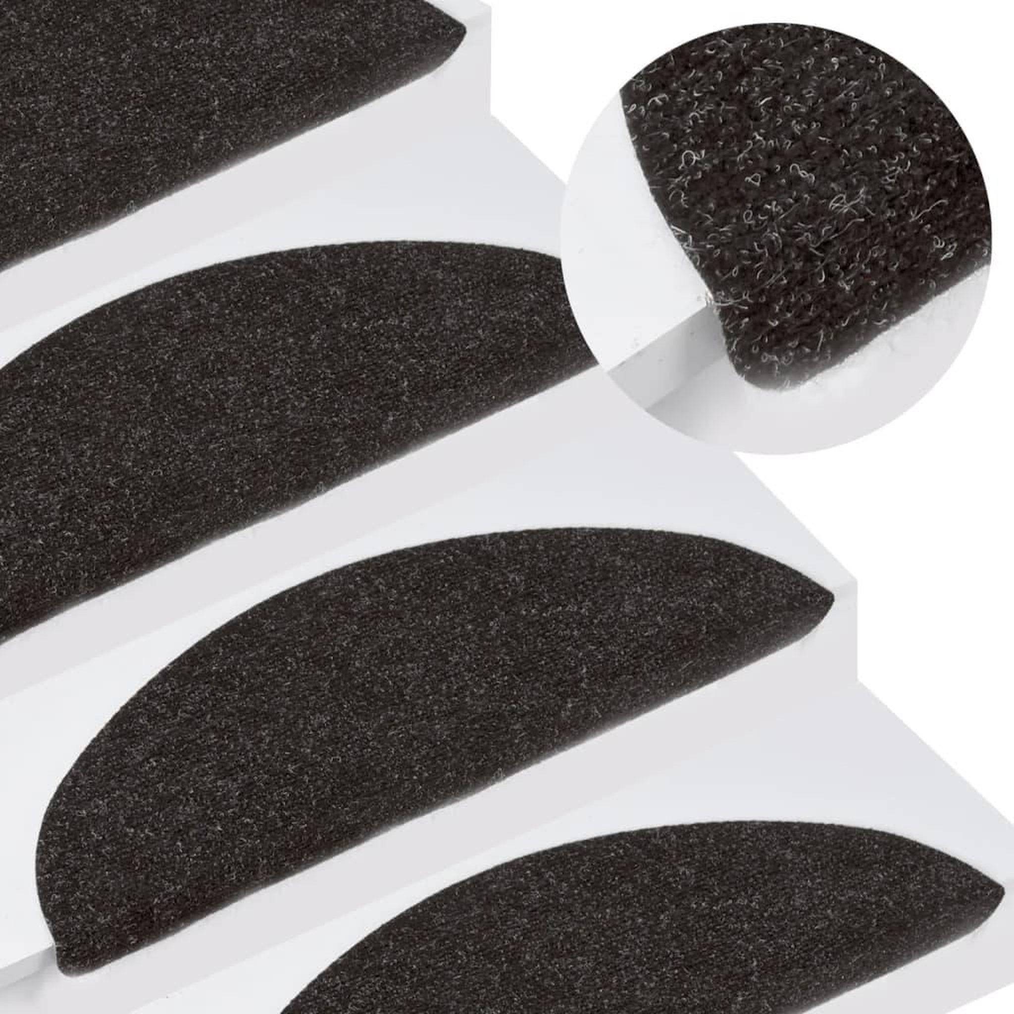 Voir la diapositive 1 : VIDAXL Tapis d'escalier autocollants 15 pcs 56x17x3 cm Noir