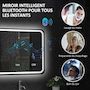 Voir la diapositive 5 : HOMCOM Miroir lumineux LED salle de bain Bluetooth 60x80cm - horloge numérique, antibuée, tactile, réglable - verre trempé 4 mm