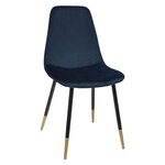 ATMOSPHERA Lot de 4 Chaises design velours Tyka. Coloris disponibles : Bleu, Noir