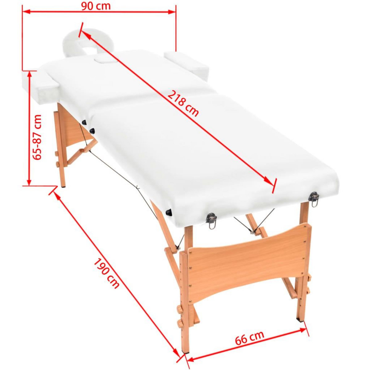 VIDAXL Table de massage pliable a 2 zones 10 cm d'epaisseur Blanc