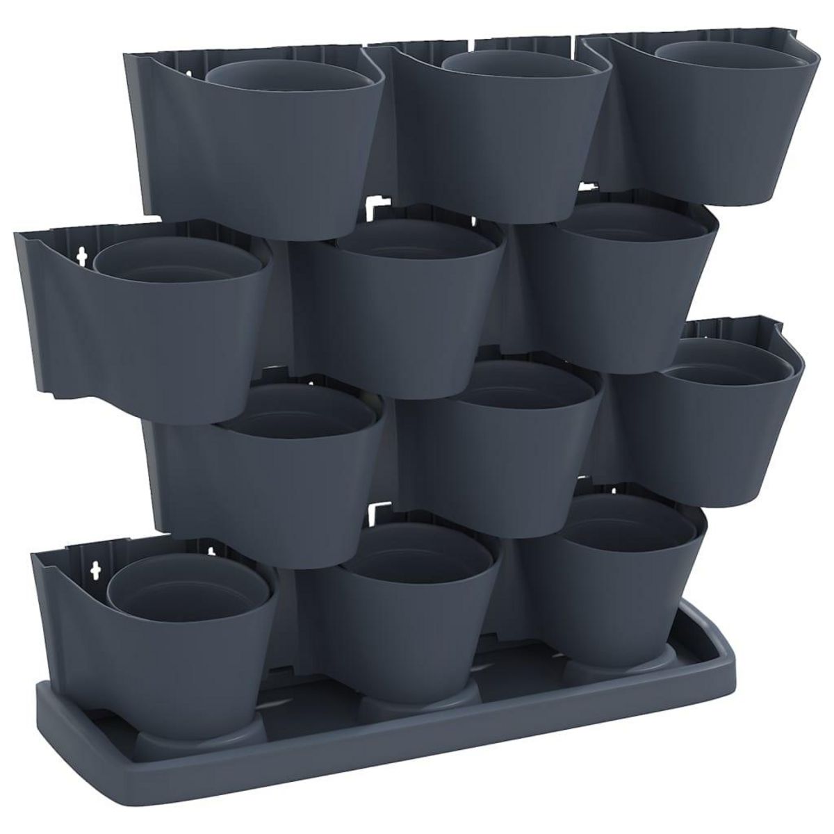 VIDAXL Ensemble de jardinieres verticales 12 pcs Anthracite PP