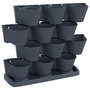 Voir la diapositive 2 : VIDAXL Ensemble de jardinieres verticales 12 pcs Anthracite PP
