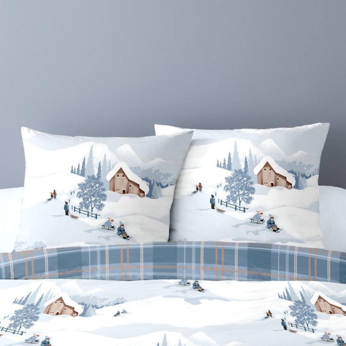 Dourev Housse de couette Flanelle 240x220 ALBA + 2 taies