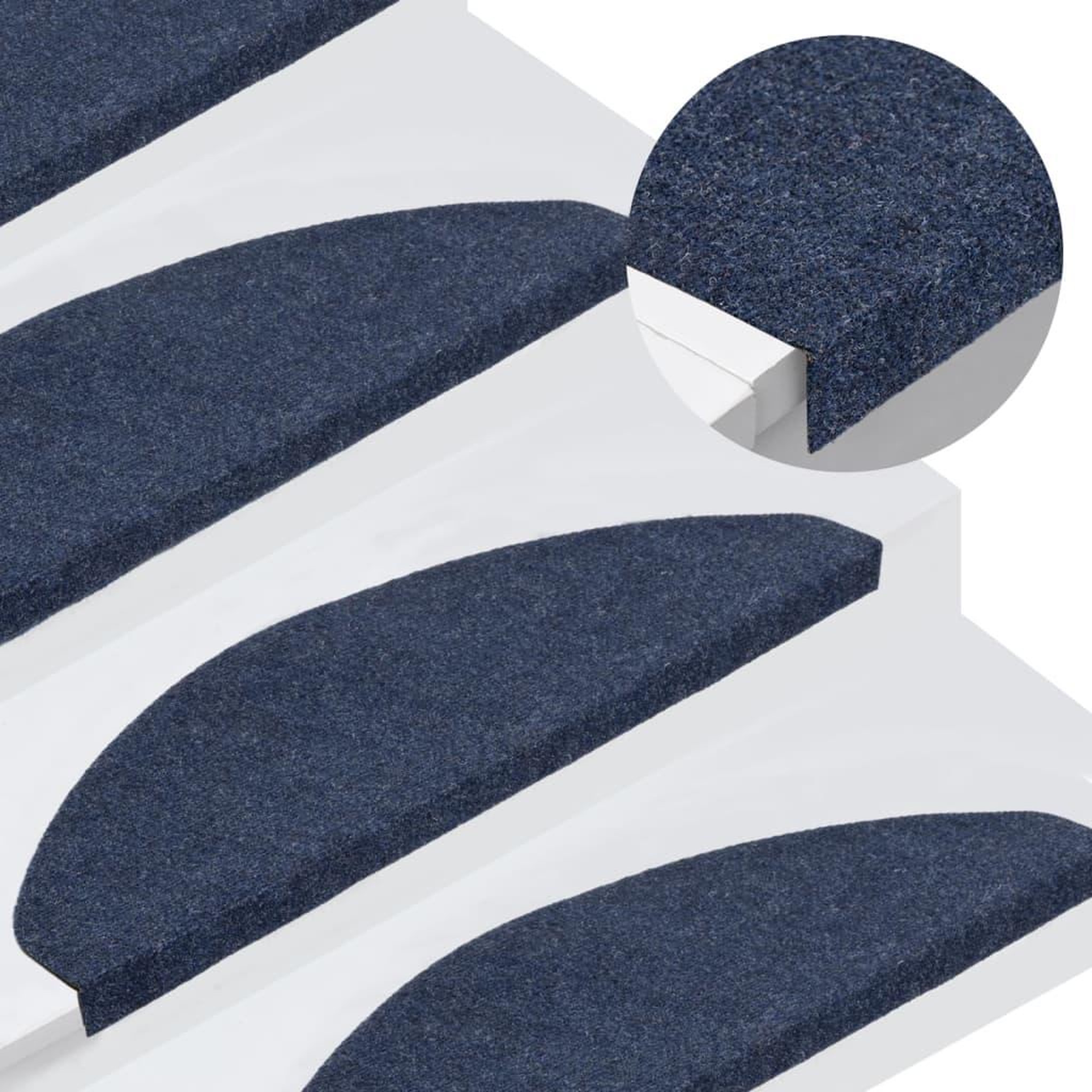 Voir la diapositive 1 : VIDAXL Tapis d'escalier autocollants 15 pcs 65x22,5x3,5 cm Bleu