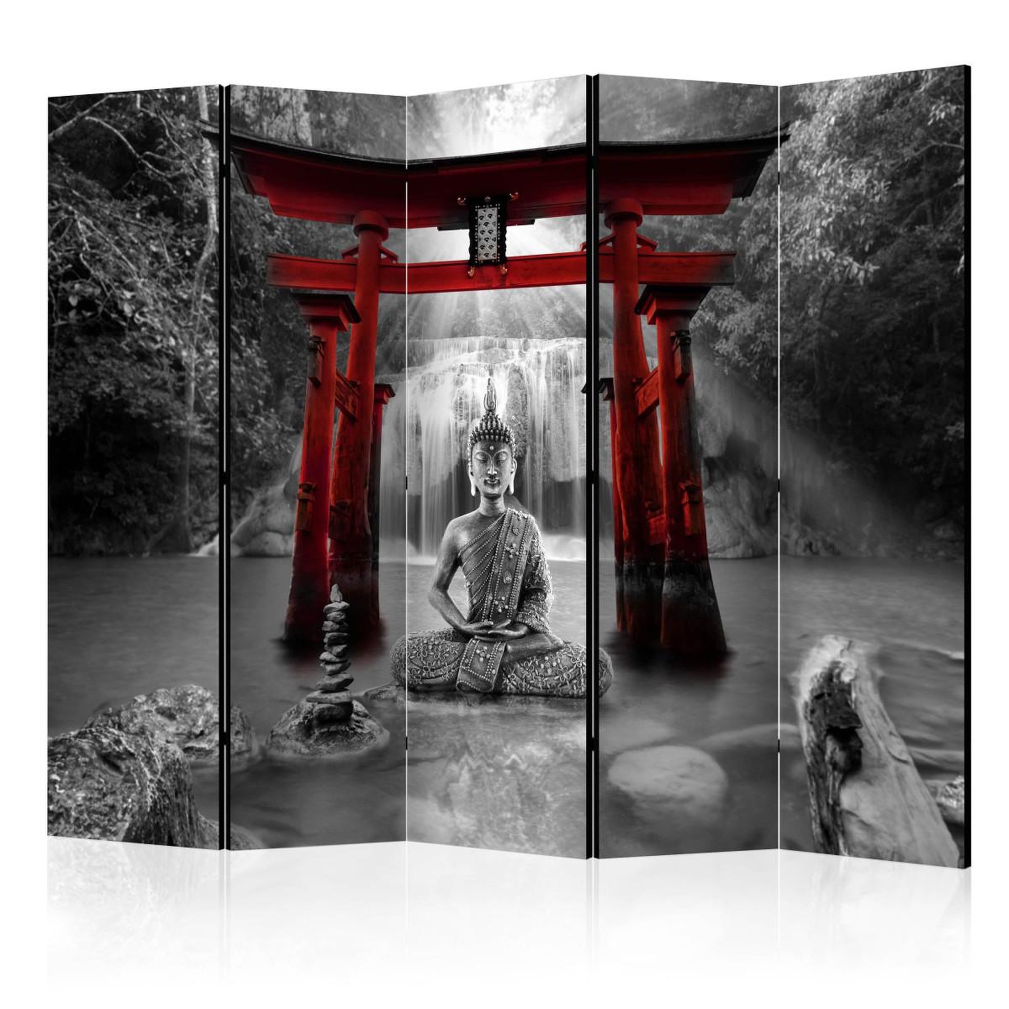 Paris Prix Paravent 5 volets  buddha smile red  172x225cm
