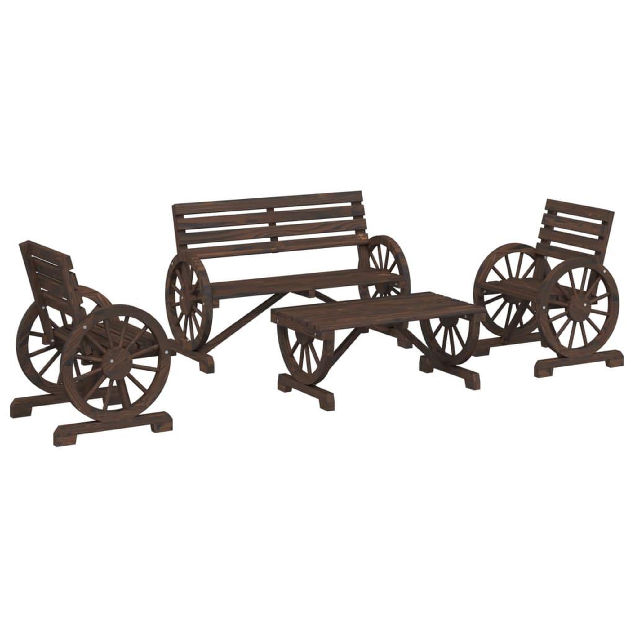 Voir la diapositive 2 : VIDAXL Salon de jardin 4 pcs bois de sapin massif