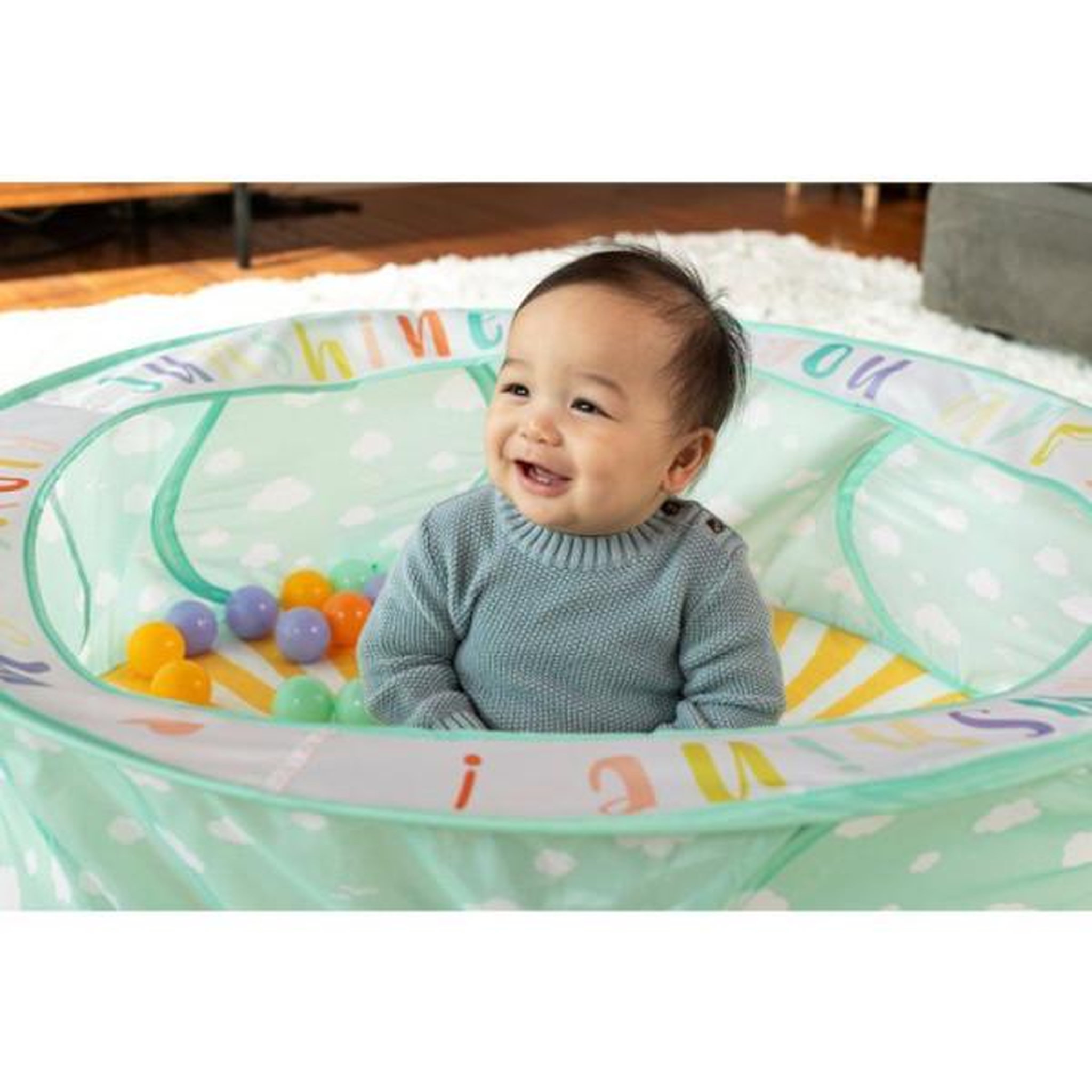 Voir la diapositive 4 : INFANTINO Aire de jeu a balles - INFANTINO - POP UP - 50 balles + sac de rangement