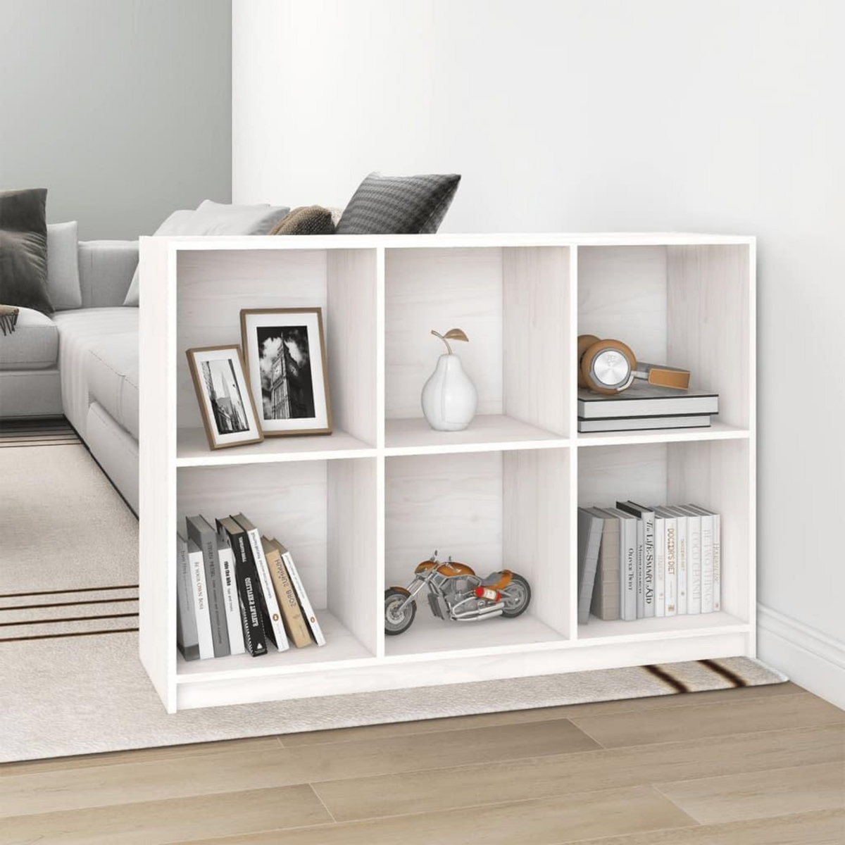 VIDAXL Bibliotheque Blanc 104x33x76 cm bois de pin massif