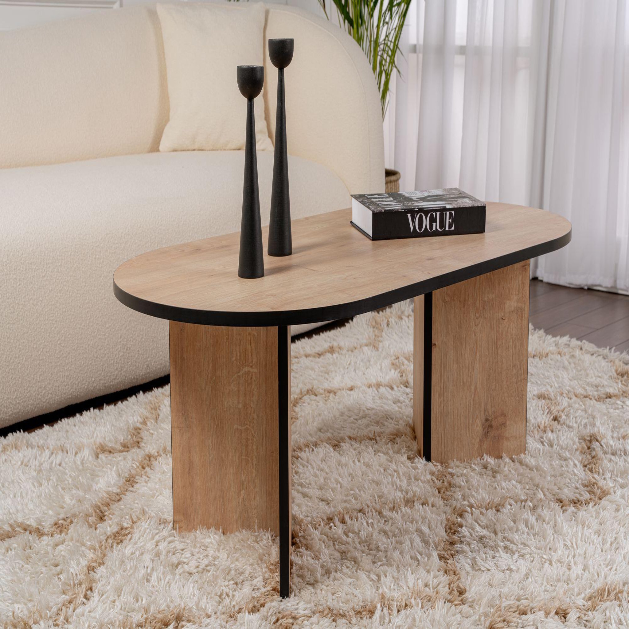 Voir la diapositive 2 : Habitat et Jardin Table basse en bois  sable  119 x 60 x 40 cm - chêne saphir