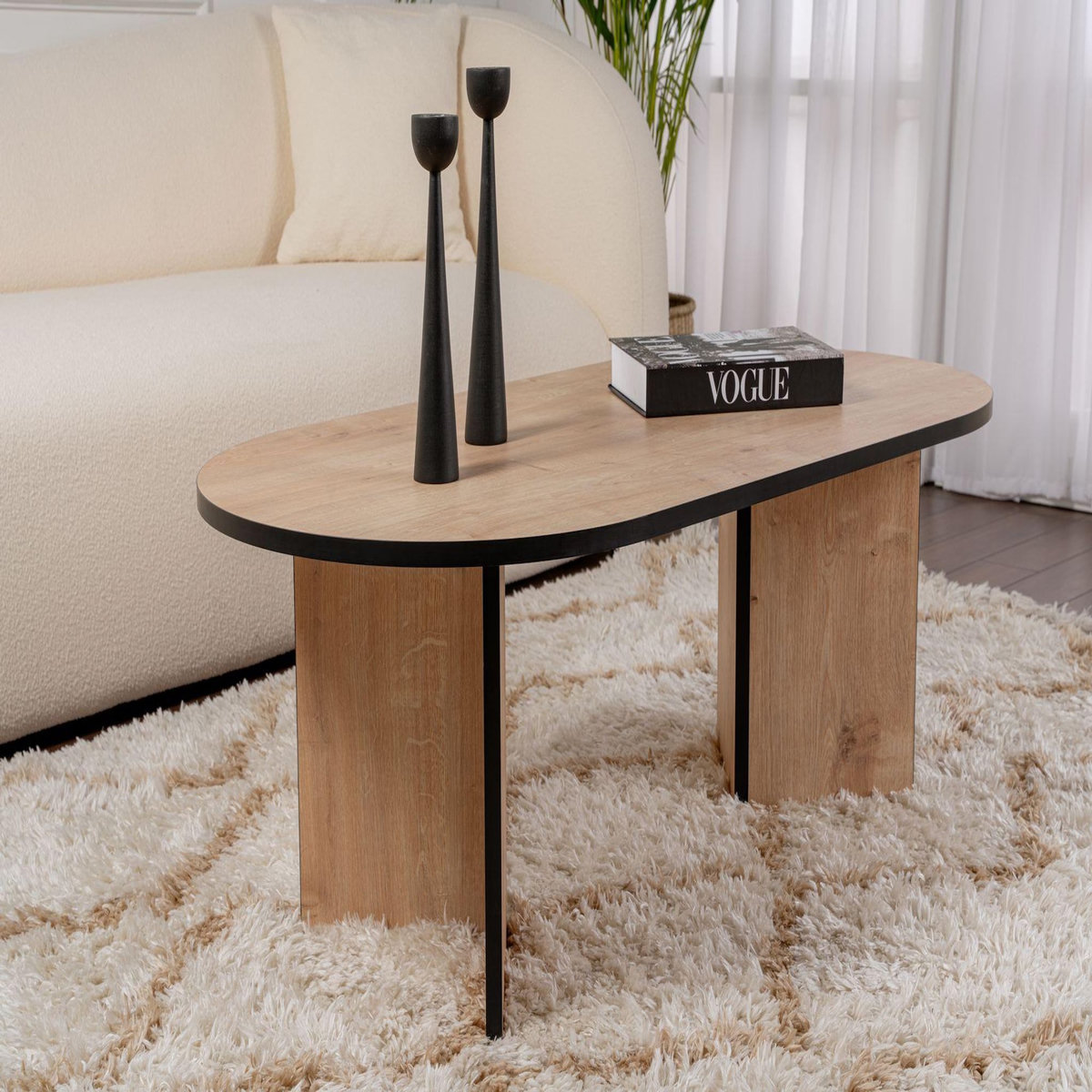 Habitat et Jardin Table basse en bois  Sable  119 x 60 x 40 cm - Chêne saphir