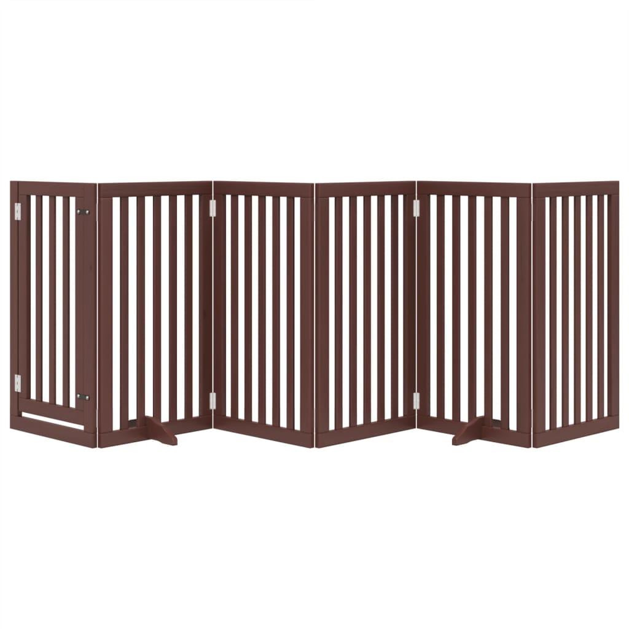 Voir la diapositive 3 : VIDAXL Barriere pour chiens avec porte 6 panneaux bois de peuplier