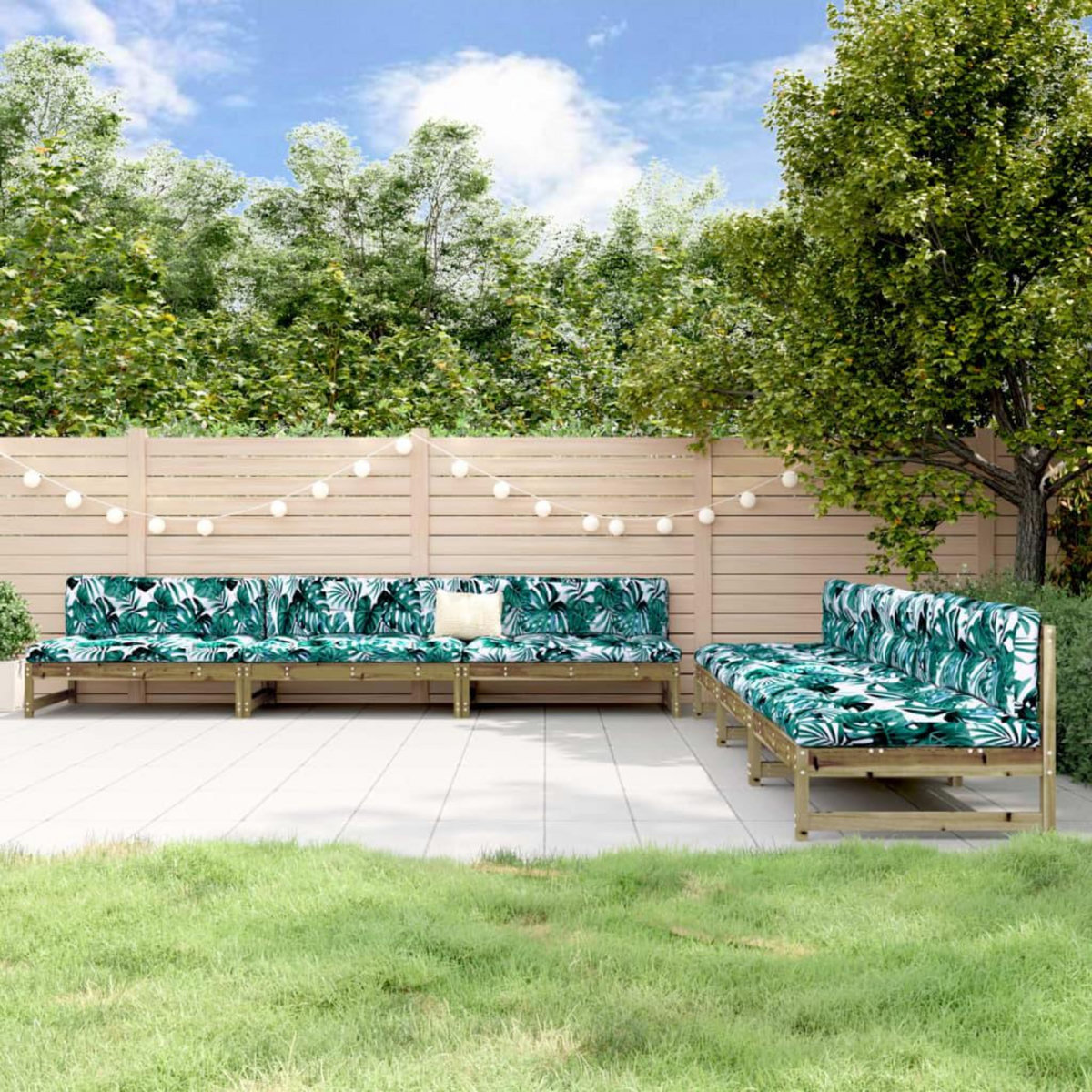 VIDAXL Salon de jardin 6 pcs bois de pin impregne