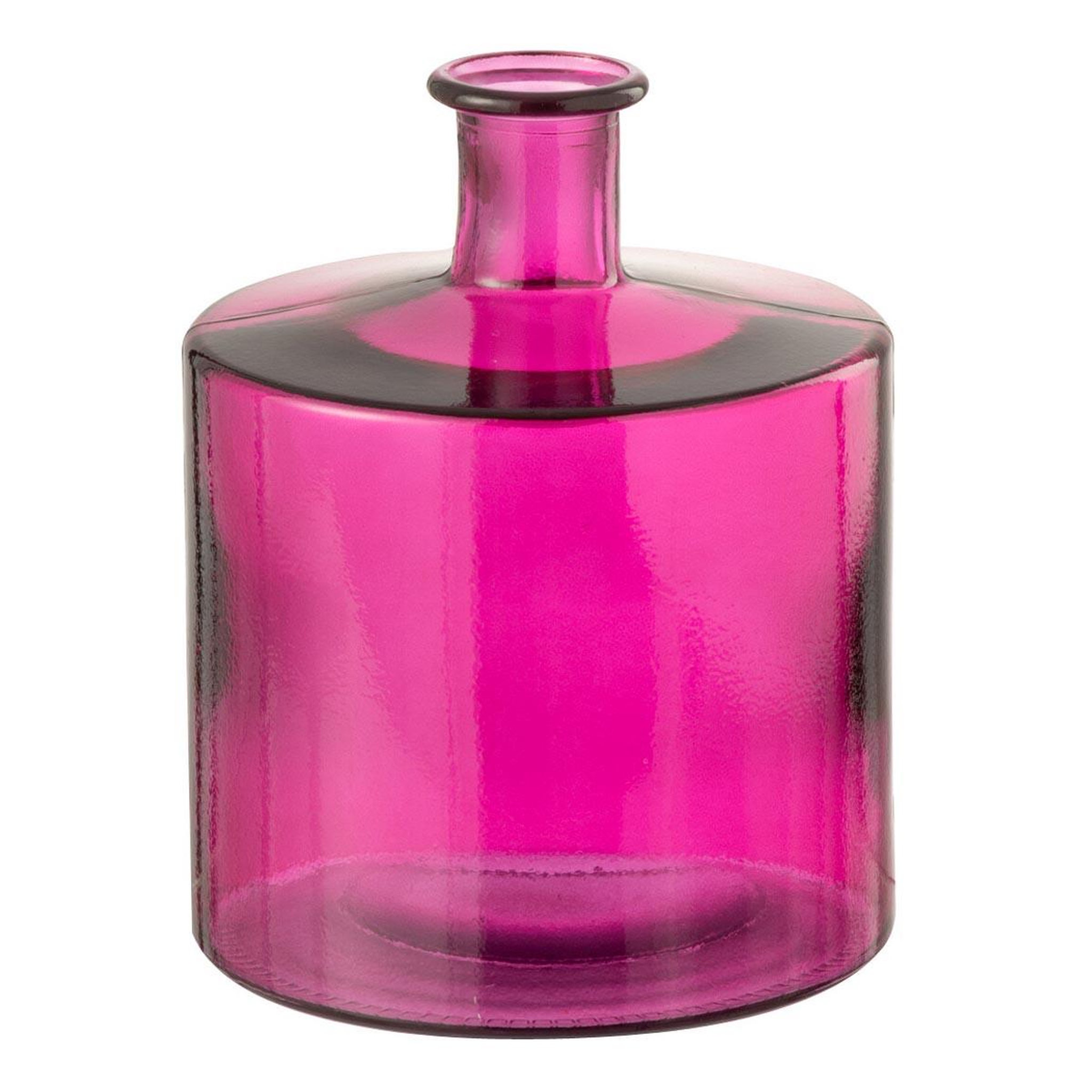 J-LINE Vase bouteille en verre  ricot  26cm rose