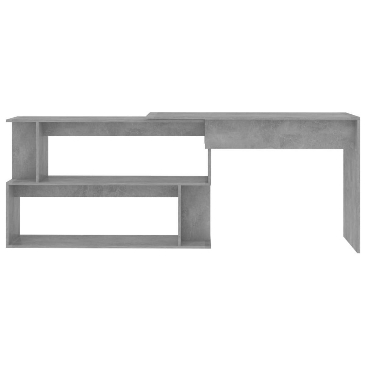 VIDAXL Bureau d'angle Gris beton 200x50x76 cm Bois d'ingenierie